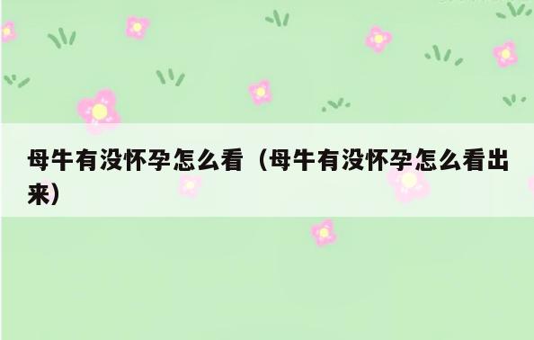 母牛有没怀孕怎么看(母牛有没怀孕怎么看出来)