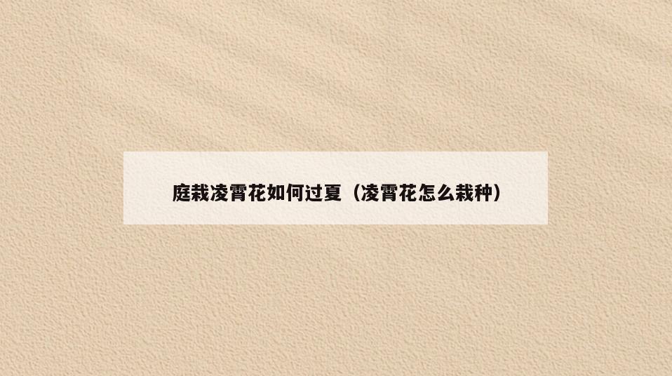 庭栽凌霄花如何过夏(凌霄花怎么栽种)