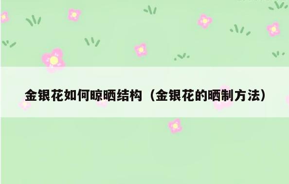 金银花如何晾晒结构(金银花的晒制方法)
