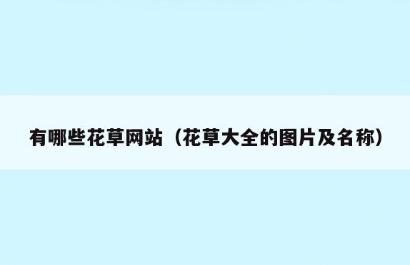 有哪些花草网站(花草大全的图片及名称)