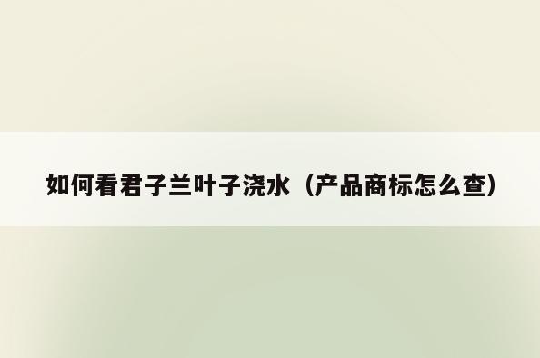 如何看君子兰叶子浇水(产品商标怎么查)
