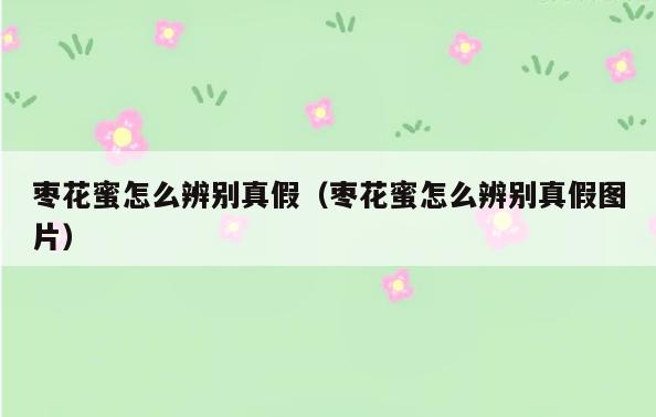 枣花蜜怎么辨别真假(枣花蜜怎么辨别真假图片)