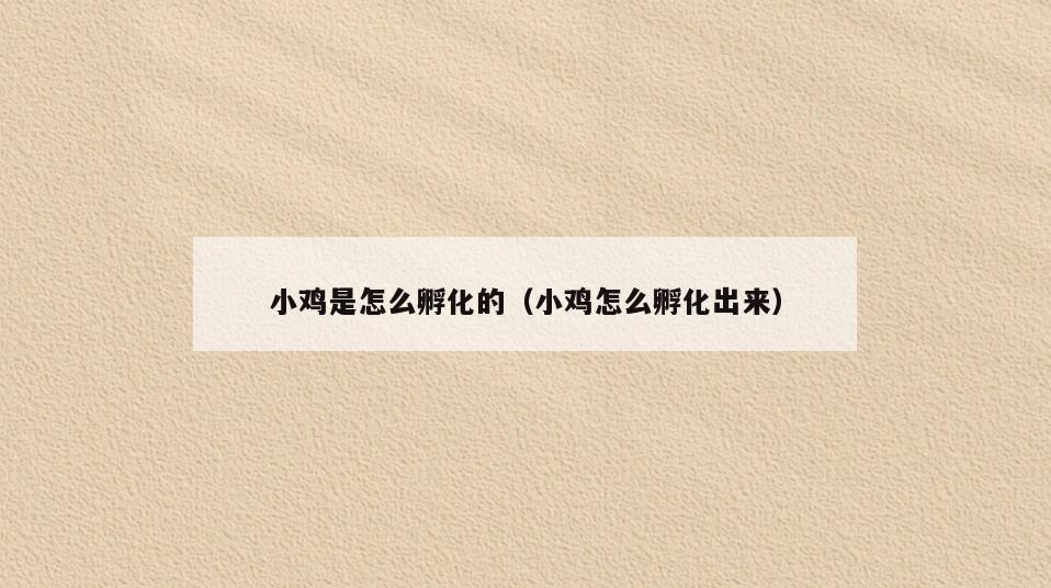 小鸡是怎么孵化的(小鸡怎么孵化出来)