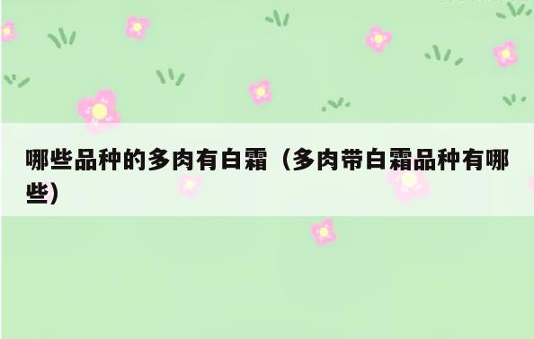 哪些品种的多肉有白霜(多肉带白霜品种有哪些)
