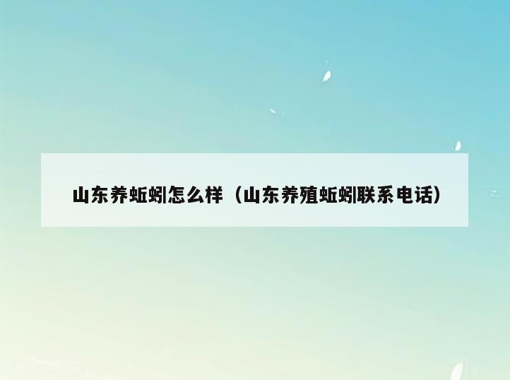 山东养蚯蚓怎么样(山东养殖蚯蚓联系电话)