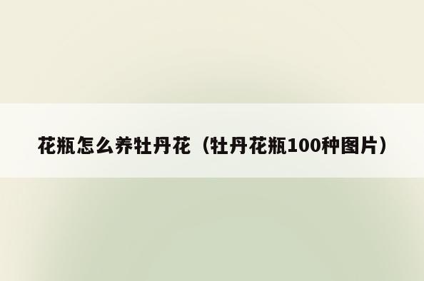 花瓶怎么养牡丹花(牡丹花瓶100种图片)