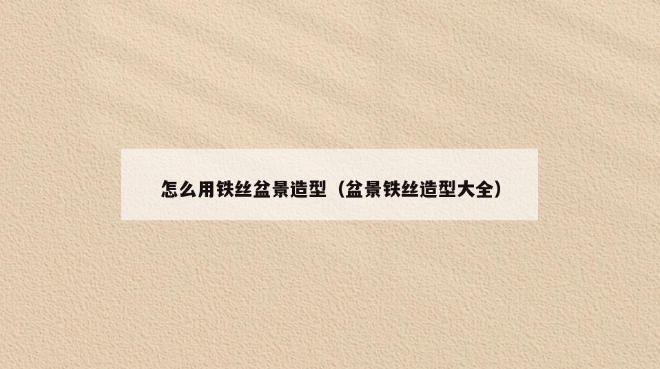 怎么用铁丝盆景造型(盆景铁丝造型大全)