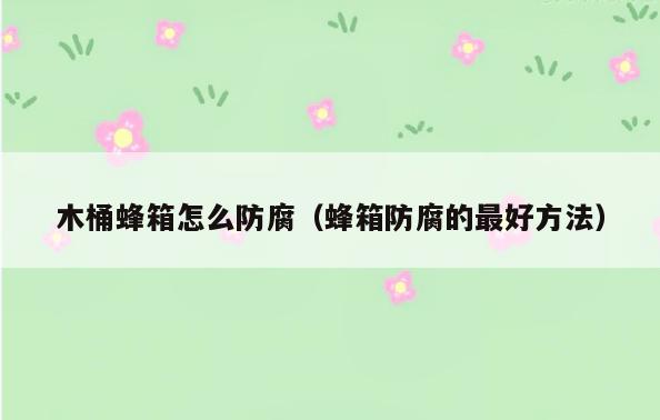 木桶蜂箱怎么防腐(蜂箱防腐的最好方法)