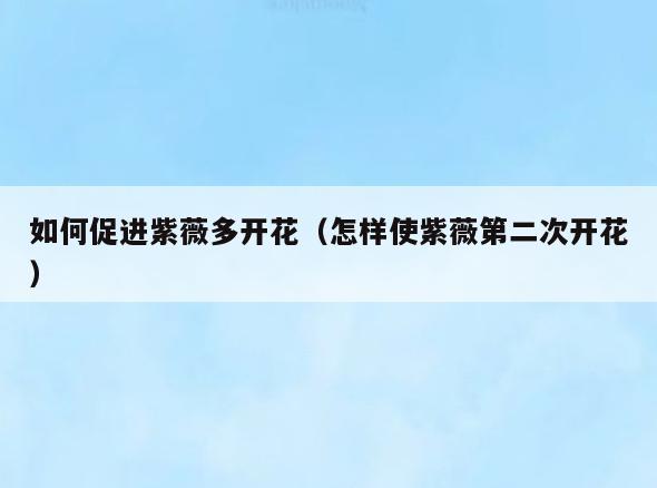 如何促进紫薇多开花(怎样使紫薇第二次开花)