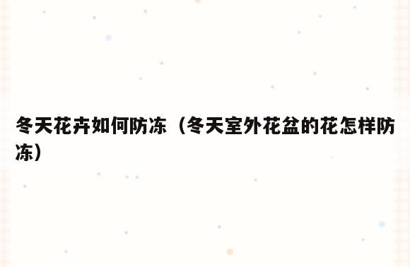 冬天花卉如何防冻(冬天室外花盆的花怎样防冻)