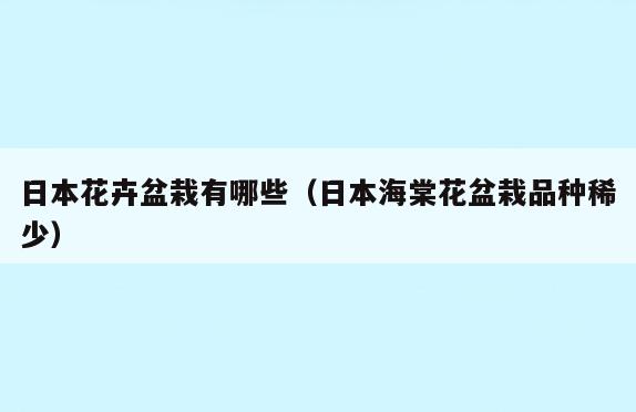 日本花卉盆栽有哪些(日本海棠花盆栽品种稀少)