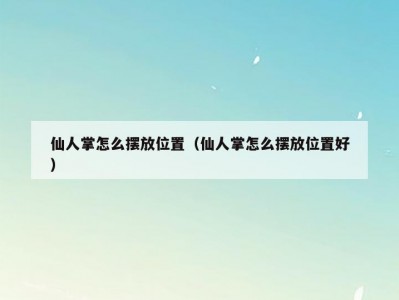 仙人掌怎么摆放位置（仙人掌怎么摆放位置好）