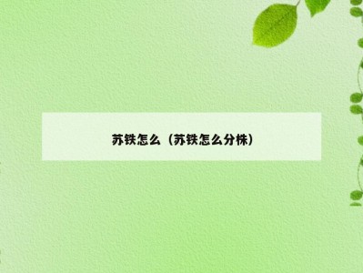 苏铁怎么（苏铁怎么分株）