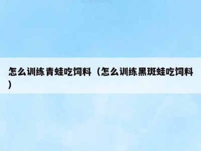 怎么训练青蛙吃饲料（怎么训练黑斑蛙吃饲料）
