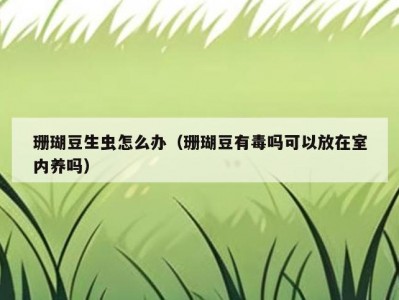珊瑚豆生虫怎么办（珊瑚豆有毒吗可以放在室内养吗）