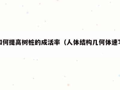 如何提高树桩的成活率（人体结构几何体速写）