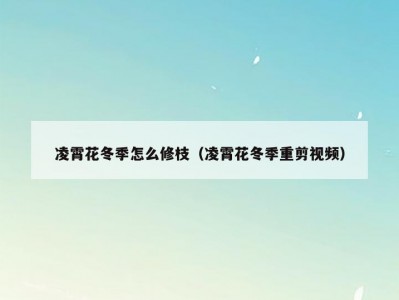凌霄花冬季怎么修枝（凌霄花冬季重剪视频）