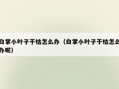 白掌小叶子干枯怎么办（白掌小叶子干枯怎么办呢）