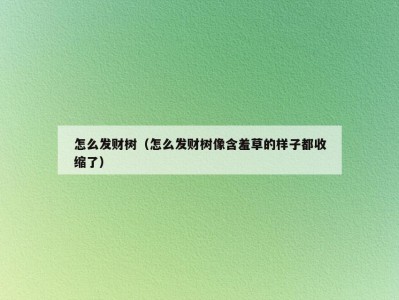 怎么发财树（怎么发财树像含羞草的样子都收缩了）