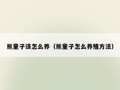 熊童子该怎么养（熊童子怎么养殖方法）