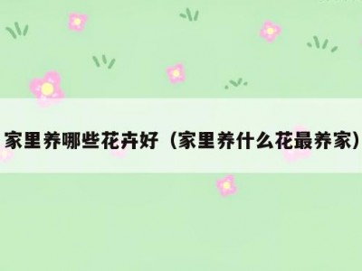 家里养哪些花卉好（家里养什么花最养家）