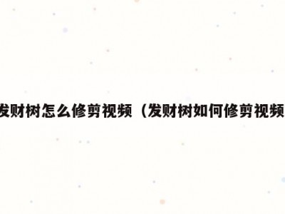 发财树怎么修剪视频（发财树如何修剪视频）