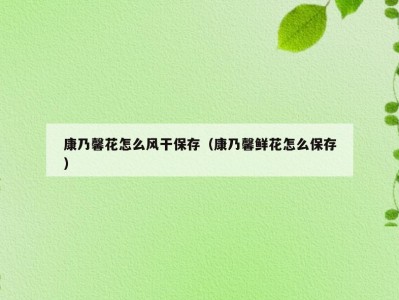 康乃馨花怎么风干保存（康乃馨鲜花怎么保存）