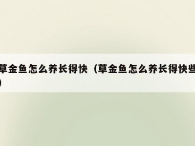 草金鱼怎么养长得快（草金鱼怎么养长得快些）