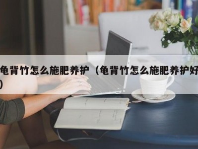 龟背竹怎么施肥养护（龟背竹怎么施肥养护好）