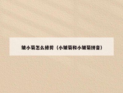 皱小菊怎么修剪（小皱菊和小皱菊拼音）