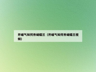 开暖气如何养蝴蝶兰（开暖气如何养蝴蝶兰视频）