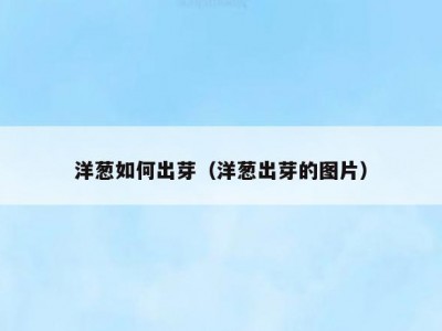 洋葱如何出芽（洋葱出芽的图片）