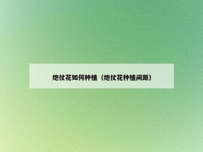 炮仗花如何种植（炮仗花种植间距）