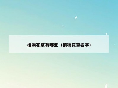 植物花草有哪些（植物花草名字）