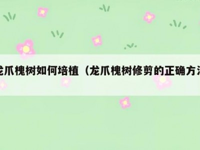 龙爪槐树如何培植（龙爪槐树修剪的正确方法）