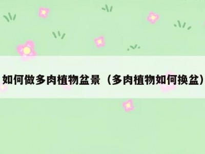 如何做多肉植物盆景（多肉植物如何换盆）