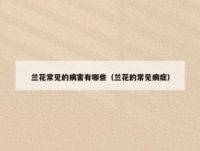 兰花常见的病害有哪些（兰花的常见病症）