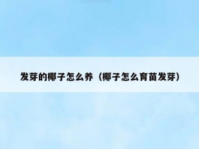 发芽的椰子怎么养（椰子怎么育苗发芽）