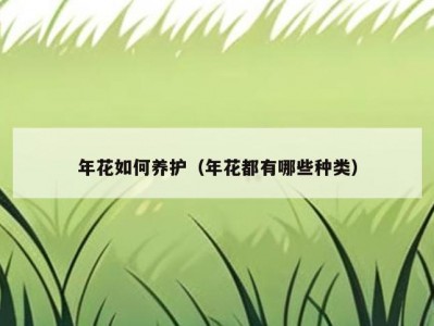 年花如何养护（年花都有哪些种类）