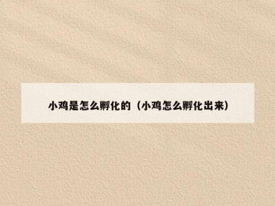 小鸡是怎么孵化的（小鸡怎么孵化出来）