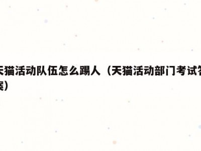 天猫活动队伍怎么踢人（天猫活动部门考试答案）