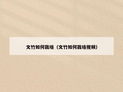 文竹如何栽培（文竹如何栽培视频）
