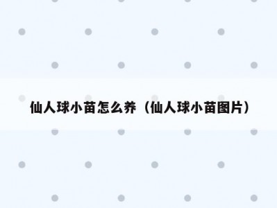 仙人球小苗怎么养（仙人球小苗图片）