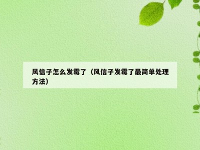 风信子怎么发霉了（风信子发霉了最简单处理方法）