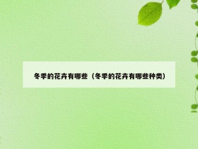 冬季的花卉有哪些（冬季的花卉有哪些种类）