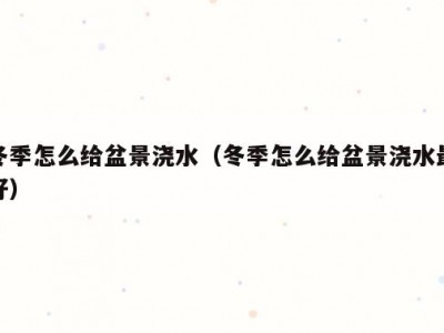 冬季怎么给盆景浇水（冬季怎么给盆景浇水最好）