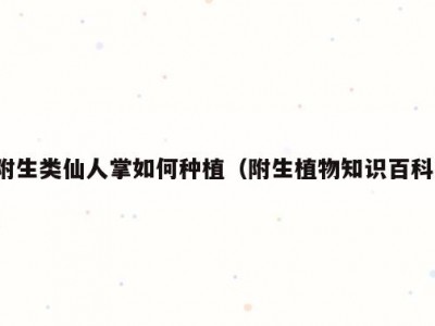 附生类仙人掌如何种植（附生植物知识百科）