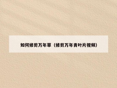 如何修剪万年草（修剪万年青叶片视频）
