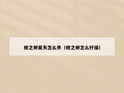 桃之卵夏天怎么养（桃之卵怎么扦插）
