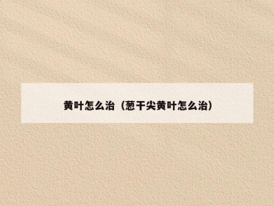 黄叶怎么治（葱干尖黄叶怎么治）